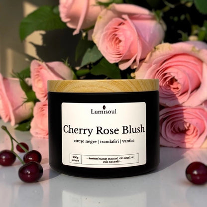 Lumânare Parfumată "Cherry Rose Blush" | 200g - Lumisoul