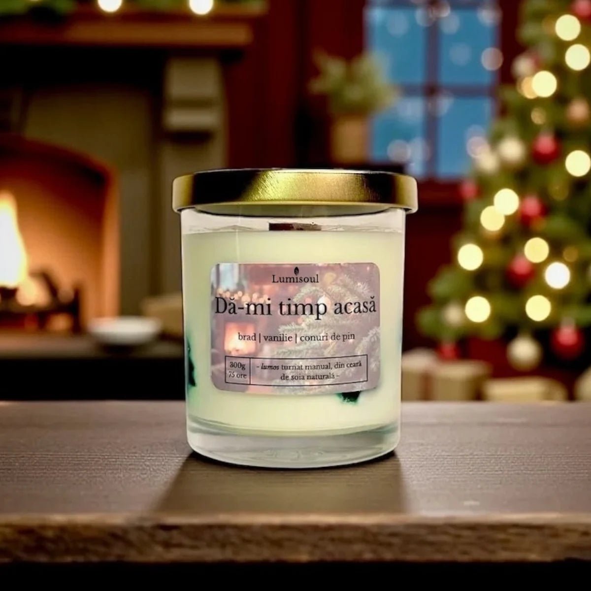 Lumânare Parfumată de Iarnă "Dă - mi Timp Acasă" | 300g - Lumisoul