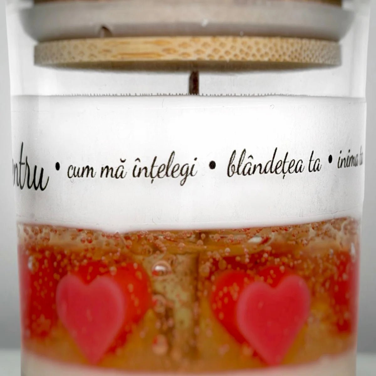 Eticheta lumânării Te Iubesc Pentru.. — motive personalizate scrise, cadou Valentine's Day handmade Lumisoul